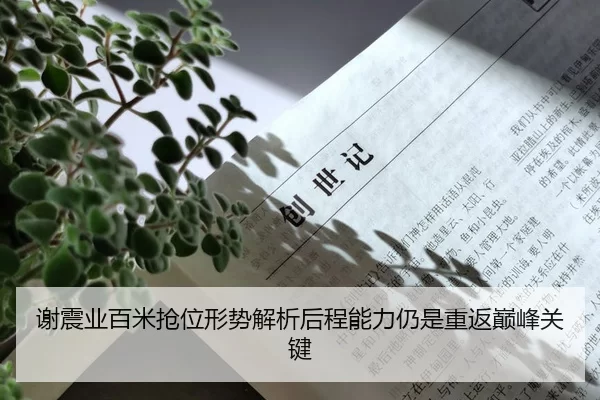 谢震业百米抢位形势解析后程能力仍是重返巅峰关键